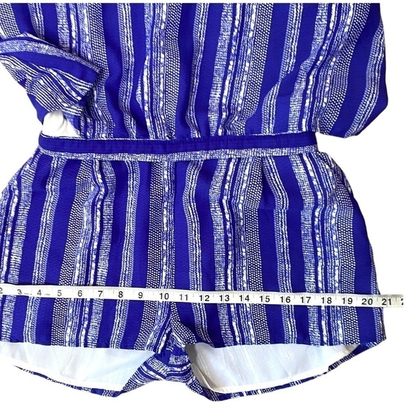 LULU'S See You Smile Blue Striped Romper - Picture 16 of 16